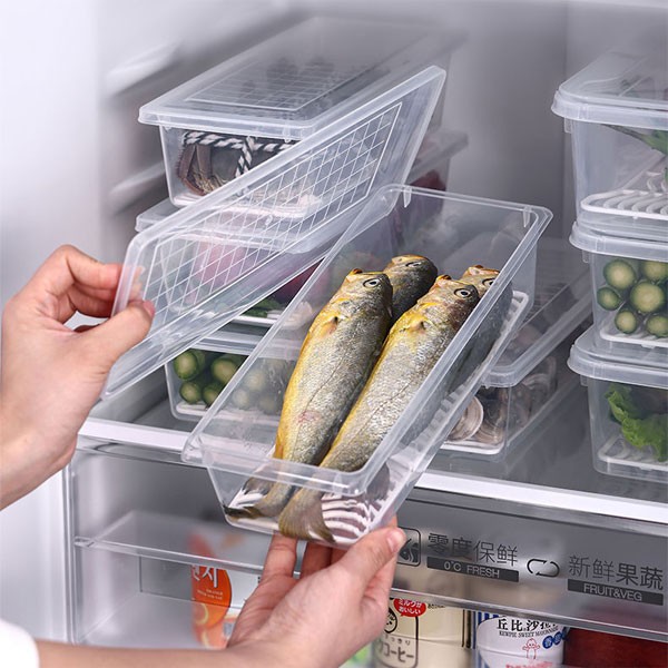 Draining Produce Saver Food Containers Refrigerator Organizer Storage Box
