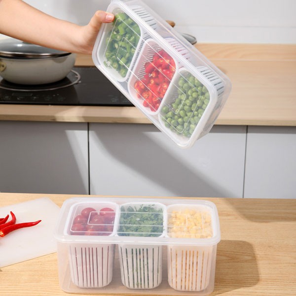 REFSAVER Fridge Storage Containers Produce Saver Stackable